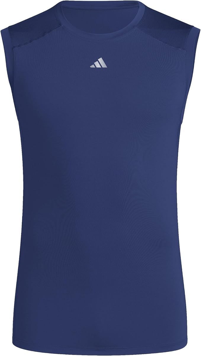adidas Men's Techfit Sleeveless Shirt, Size L, Navy Blue