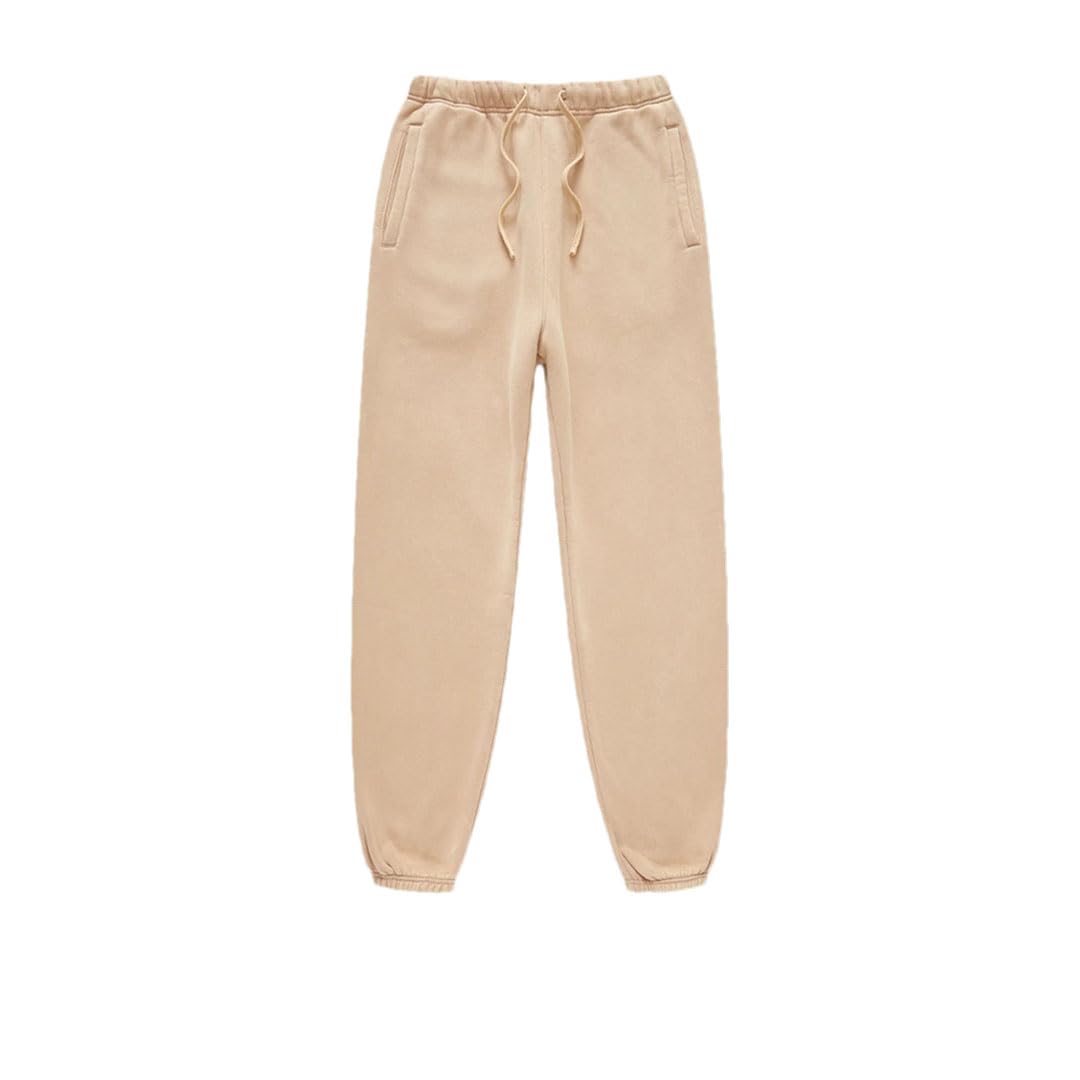 Men's Retro Fleece Sweatpants Elastic Waist Loose Fit Casual Solid Joggers Pants