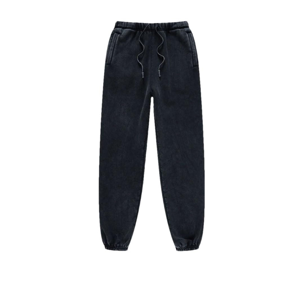 Men's Retro Fleece Sweatpants Elastic Waist Loose Fit Casual Solid Joggers Pants