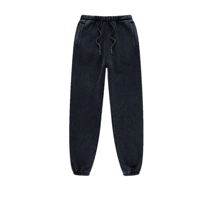 Men's Retro Fleece Sweatpants Elastic Waist Loose Fit Casual Solid Joggers Pants