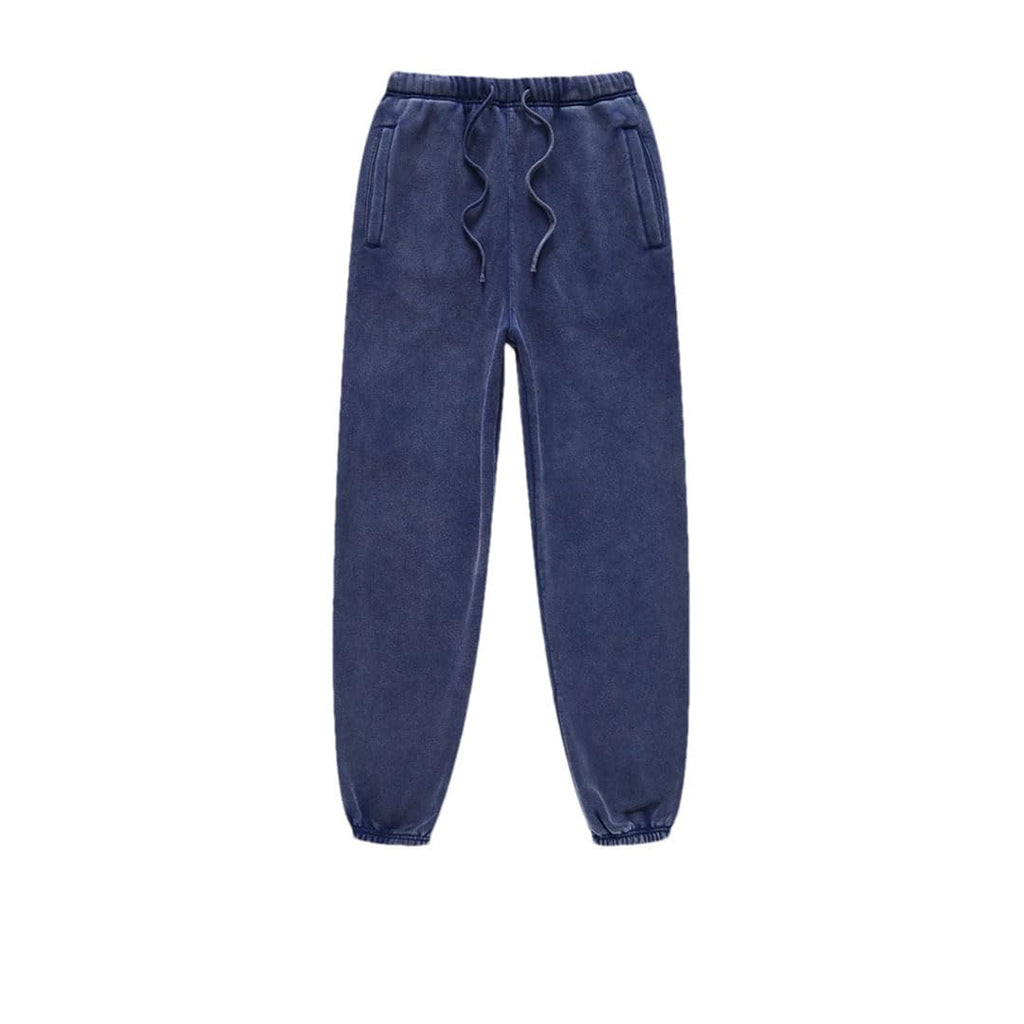 Men's Retro Fleece Sweatpants Elastic Waist Loose Fit Casual Solid Joggers Pants