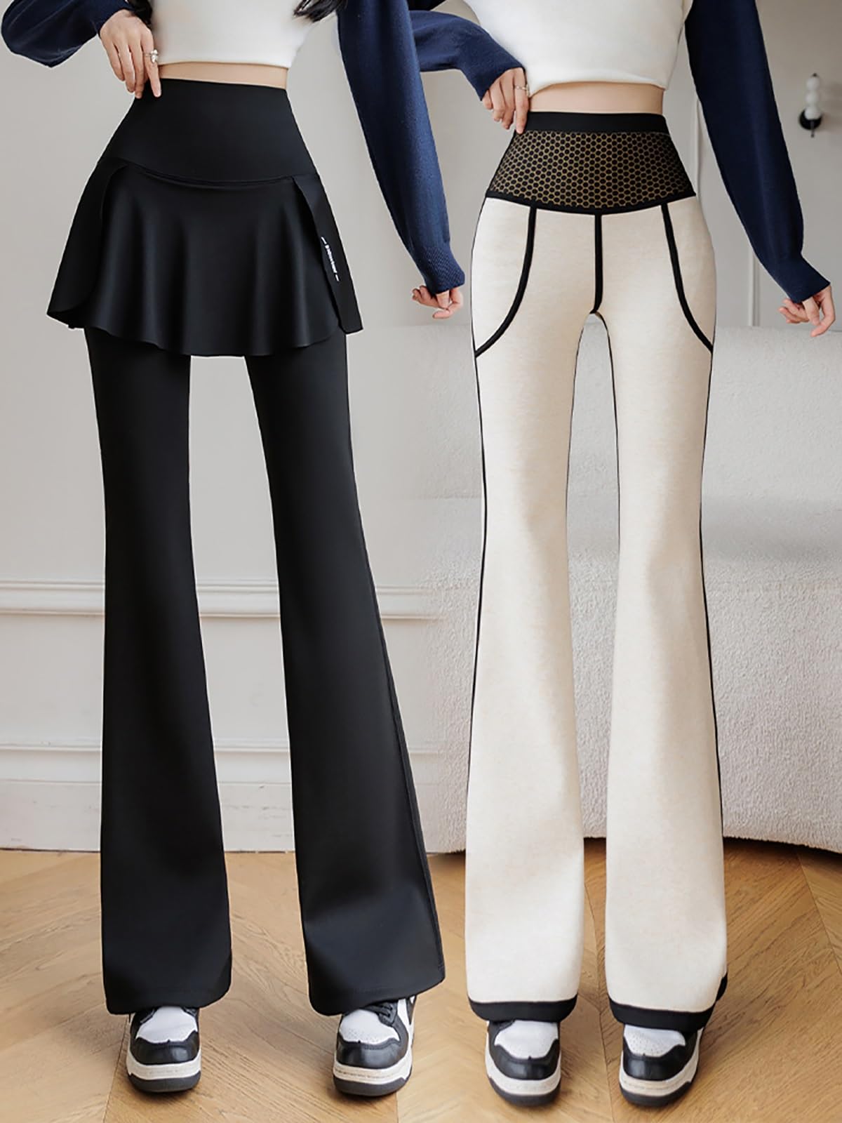 High Waist Flared Yoga Leggings with Pockets
